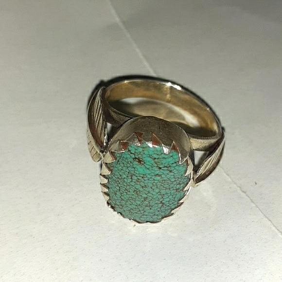 SOLD 💙 Navajo Design Feather Ring - Picture 6 of 12